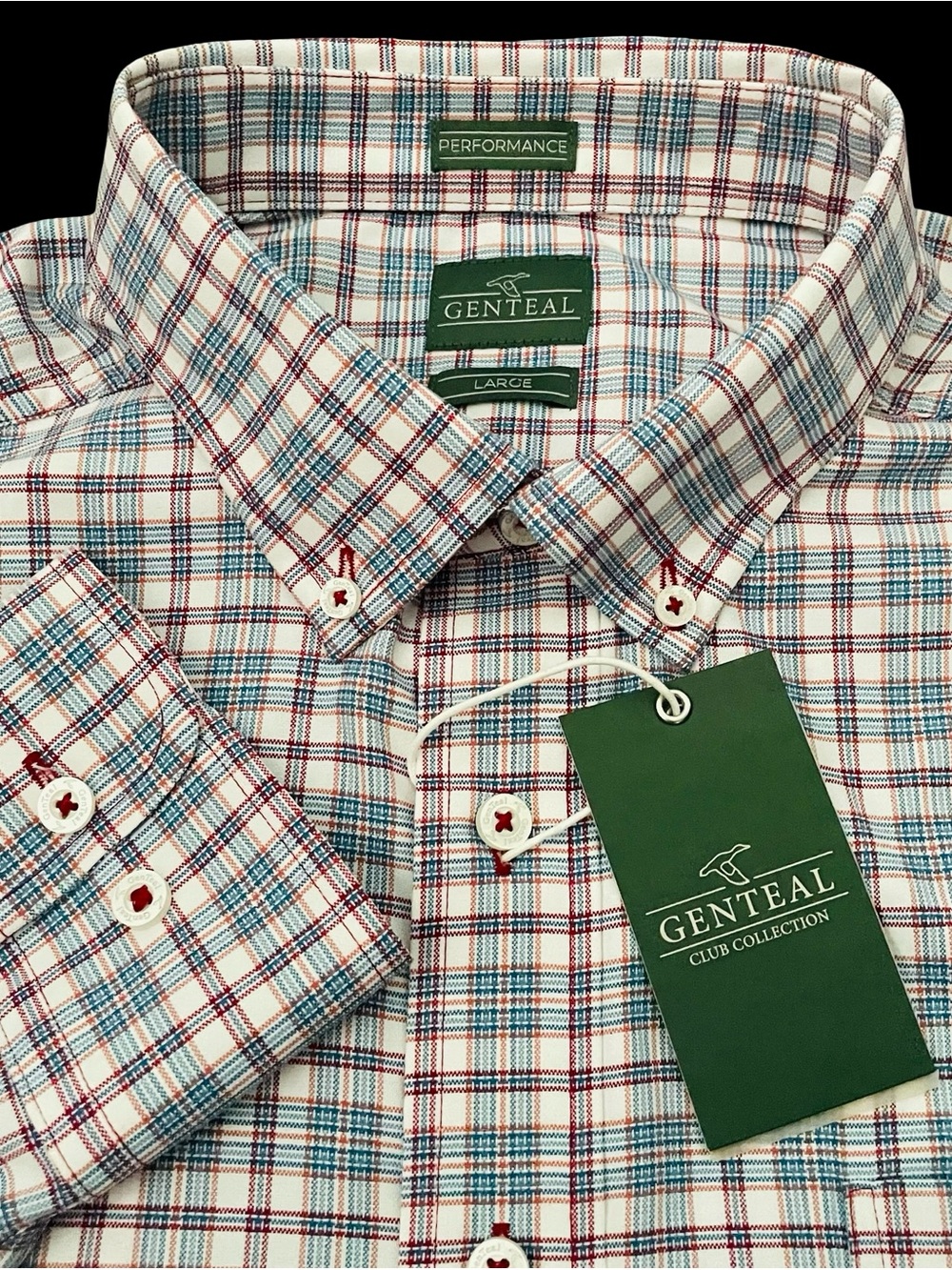 Genteal Performance Long Sleeve Button Down Shirt Size Large $135